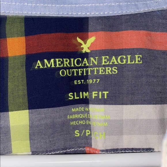 American Eagle Men’s SS Buttondown Slim Small - Picture 3 of 4